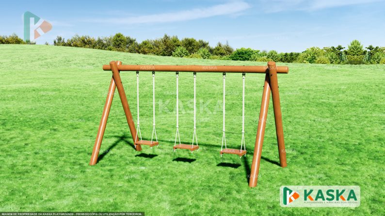 Triple Wooden Swing - K-09