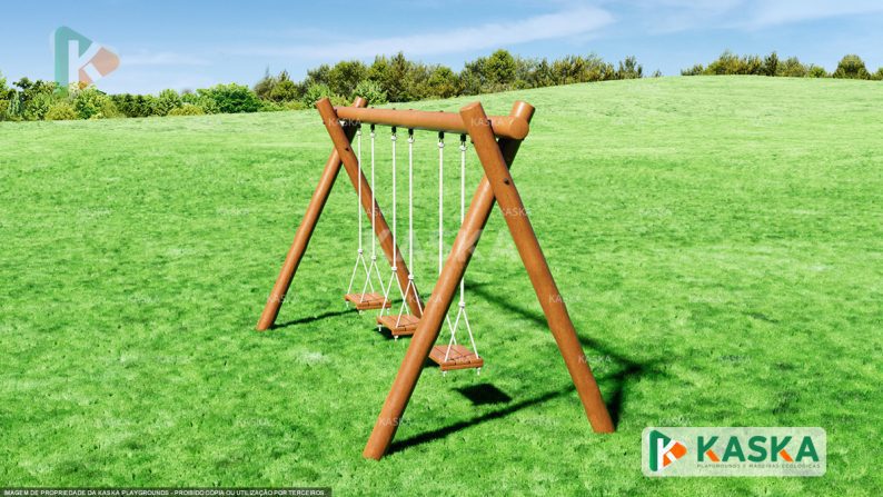 Triple Wooden Swing - K-09