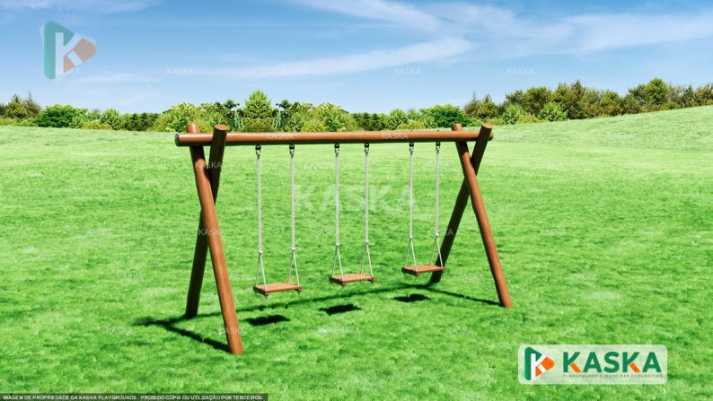 Triple Wooden Swing - K-09