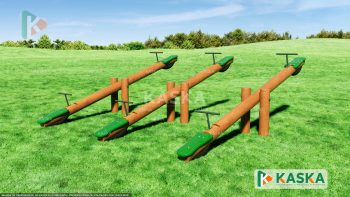 Triple wooden seesaw - K-12