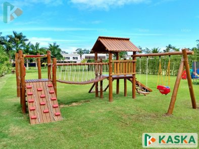Wooden Playground - Treated Eucalyptus - Ref. 282 - House of Tarzan Adventure - KASKA