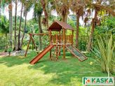 simple tarzan house playground with swing