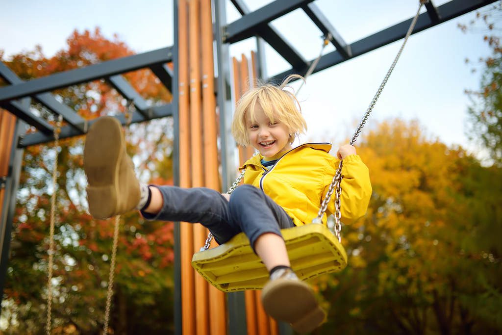 A child playing in a children's playground