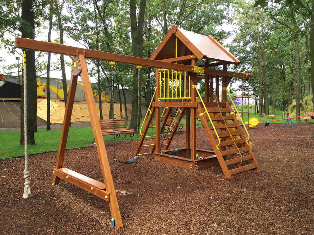 wooden playground at home